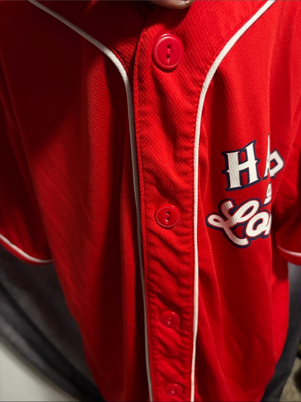 Hard and Long Red Baseball Jersey - Graphic Back - Picture 4 of 5